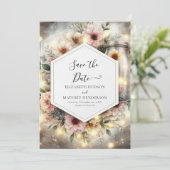 Beautiful Field Mason Jar Wedding Save The Date (Stehend Vorderseite)
