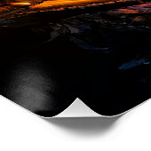 Beautiful fire in ancient fireplace poster (Ecke)