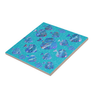 Beautiful Fish Aquamarin Blue Keramik Tile Fliese
