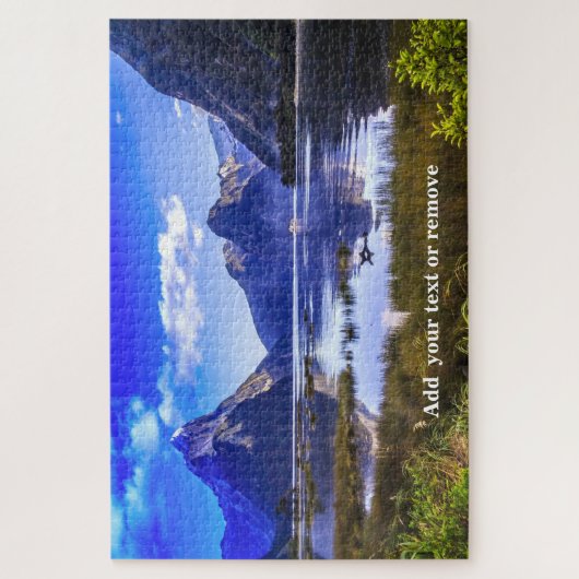 Beautiful fjord and "Miter Peak", Neuseeland, Puzzle (Vertikal)