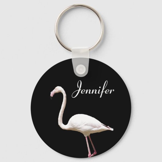 Beautiful Flamingo - Personalisierter Name Schlüss Schlüsselanhänger (Vorderseite)