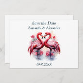 Beautiful Flamingo Save the Date (Vorne/Hinten)