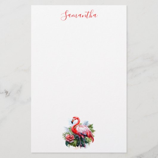Beautiful Flamingo Stationery Briefpapier (Vorderseite)