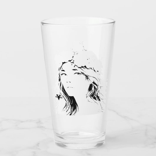 Beautiful Floral Anime Girl – Soft Pastel Aesthe Glas (Rückseite)