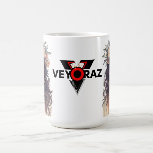 Beautiful Floral Anime Girl – Soft Pastel Aesthe Kaffeetasse (Mittel)