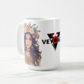 Beautiful Floral Anime Girl – Soft Pastel Aesthe Kaffeetasse (Vorderseite Links)