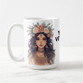 Beautiful Floral Anime Girl – Soft Pastel Aesthe Kaffeetasse (Links)