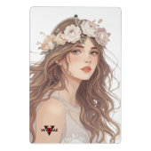 Beautiful Floral Anime Girl – Soft Pastel Aesthe Mini Klemmbrett (Rückseite)