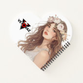 Beautiful Floral Anime Girl – Soft Pastel Aesthe Notizblock (Rückseite)