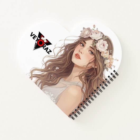 Beautiful Floral Anime Girl – Soft Pastel Aesthe Notizblock (Rückseite)