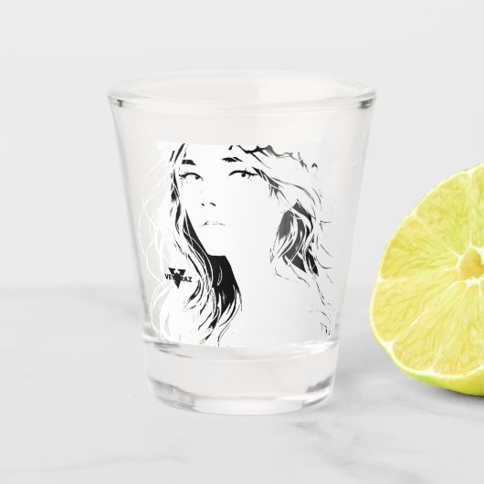 Beautiful Floral Anime Girl – Soft Pastel Aesthe Schnapsglas (Vorderseite)