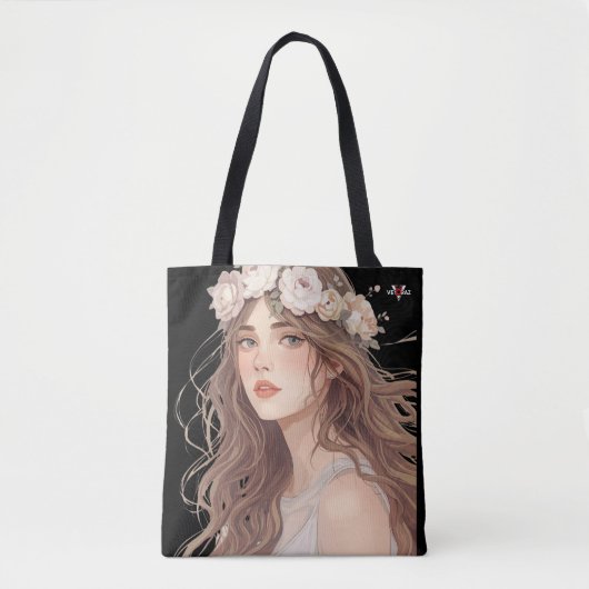 Beautiful Floral Anime Girl – Soft Pastel Aesthe Tasche (Vorderseite)