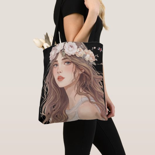 Beautiful Floral Anime Girl – Soft Pastel Aesthe Tasche (Von Nahem)