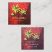 Beautiful floral Artistic Custom Business Card Quadratische Visitenkarte (Vorne/Hinten)