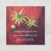 Beautiful floral Artistic Custom Business Card Quadratische Visitenkarte (Rückseite)
