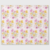 Beautiful Floral Bouquet Pinks Yellows Geschenkpapier (Flach)