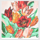 Beautiful Floral Bouquet Tulips Kontur Aufkleber (Blatt)