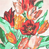 Beautiful Floral Bouquet Tulips Kontur Aufkleber (Vorderseite)