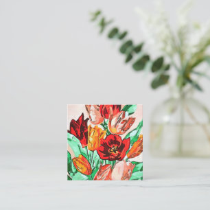 Beautiful Floral Bouquet Tulips Kontur Mitteilungskarte