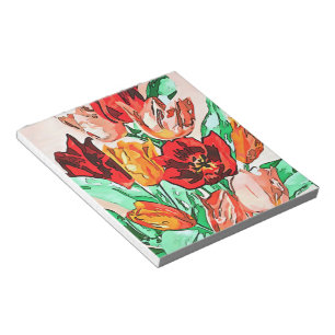 Beautiful Floral Bouquet Tulips Kontur Notizblock