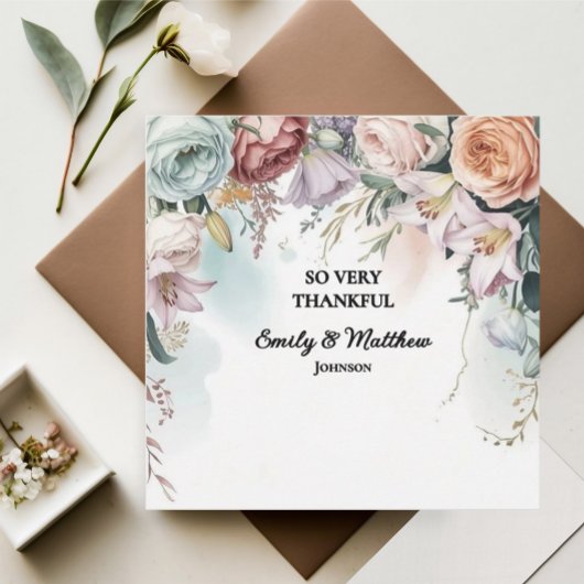 Beautiful Floral Bouquet Vielen Dank Karte