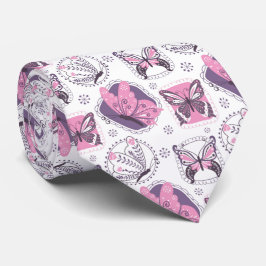 Beautiful Floral Butterfly Garden Neck Tie Krawatte