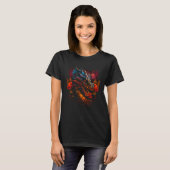 Beautiful Floral Dragon  Fantasy Sharp Teeth Cool T-Shirt (Vorne ganz)