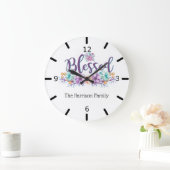 Beautiful Floral gesegnet Große Wanduhr (Zuhause)