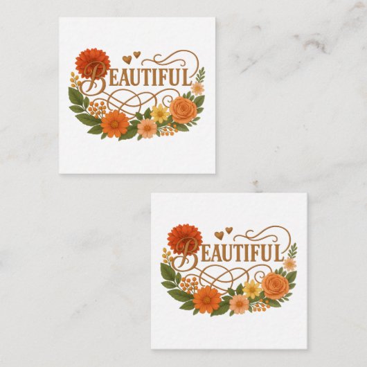 Beautiful Floral Gold Enclosure Card | Elegant Begleitkarte (Vorne/Hinten)