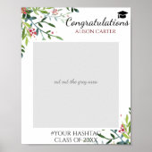 Beautiful Floral Graduation Party Foto Prop Poster (Vorne)