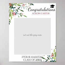 Beautiful Floral Graduation Party Foto Prop Poster