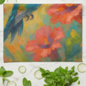 Beautiful Floral Hummingbird Kitchen Towel Geschirrtuch (Gefaltet)