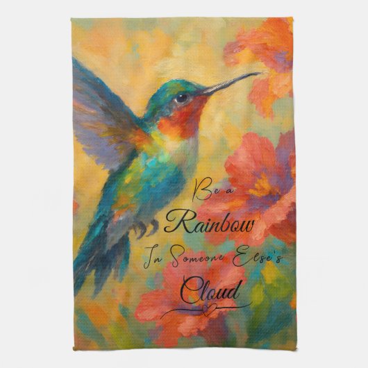 Beautiful Floral Hummingbird Kitchen Towel Geschirrtuch (Vertikal)