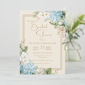 Beautiful Floral Hydrangea Bridal Shower Einladung (Stehend Vorderseite)