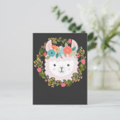 Beautiful Floral Llama Alpaca Blume Postkarte (Stehend Vorderseite)