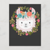 Beautiful Floral Llama Alpaca Blume Postkarte (Vorderseite)
