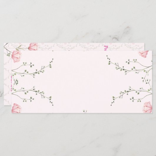 Beautiful Floral  Menükarte (Vorne/Hinten)