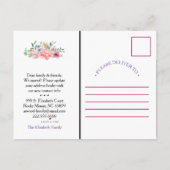 Beautiful Floral New Address Moving Announcement Ankündigungspostkarte (Rückseite)