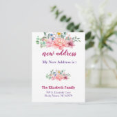 Beautiful Floral New Address Moving Announcement Ankündigungspostkarte (Stehend Vorderseite)