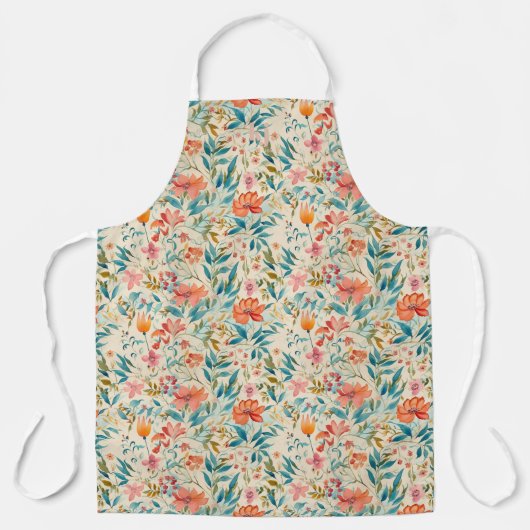 Beautiful Floral Pattern Monogram Schürze (Vorderseite)