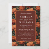 Beautiful Floral Peonies Wedding Invitation Einladung (Vorderseite)