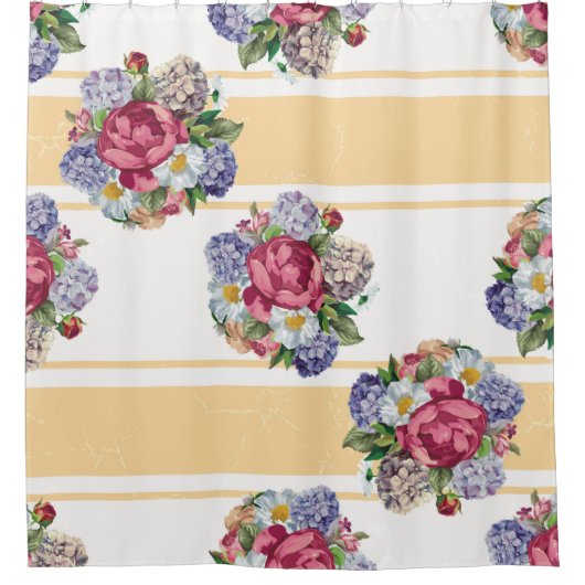 Beautiful floral seamless pattern with hydrangea p duschvorhang (Vorderseite)