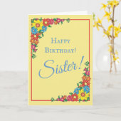 Beautiful Floral Sister Birthday Card Karte (Gelbe Blume)