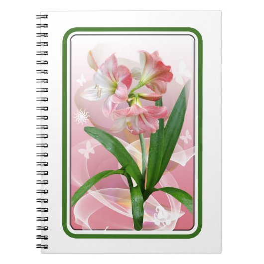 Beautiful Floral Themed Amaryllis Notizblock (Vorderseite)
