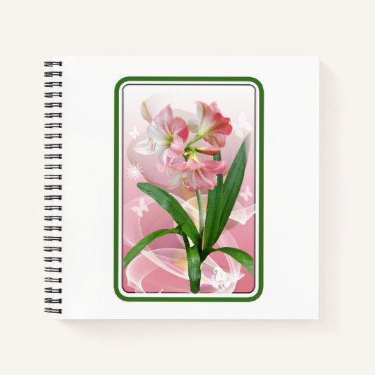 Beautiful Floral Themed Amaryllis Notizblock (Vorderseite)
