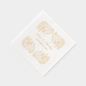 Beautiful Floral Vintage Wedding Servietten Mit Folie (Rechts)