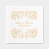 Beautiful Floral Vintage Wedding Servietten Mit Folie (Vorderseite)