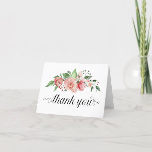 Beautiful Floral Watercolor Vielen Dank Dankeskarte