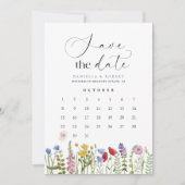 Beautiful Floral Wildflower Wedding Calendar  Save The Date (Vorderseite)