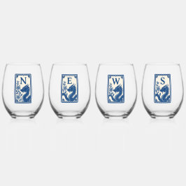 Beautiful Flow Blue Style Mahjong Wine Glasses Weinglas Ohne Stiel